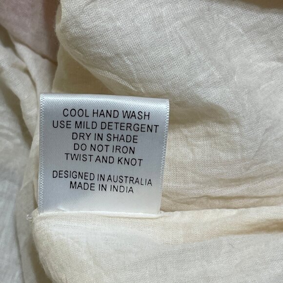 LulaSoul Halter Swing Dress Embroidered M (READ) Cream Peach Boho - Picture 10 of 11